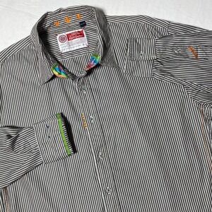 Robert Graham FRESHLY LAUNDERED SHIRT Striped w/  Rainbow Accents Men's Size XXL